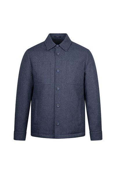 Hatemoğlu Μάλλινο παλτό με κολάρο Navy Blue Regular Fit
