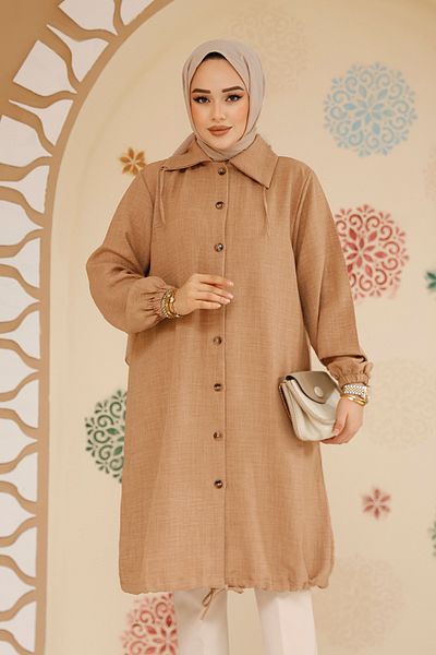 Neva Style تونيك حجاب الجمل بأزرار 70881C