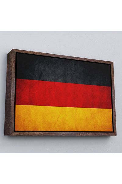 Harita Sepeti Pictură rustică învechită cu steagul Germaniei cu cadru alb, decor pentru casă și birou