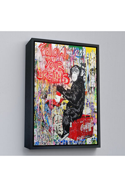 Harita Sepeti Jurite za svojim snovima sa crnim okvirom, posterom sa majmunsk...