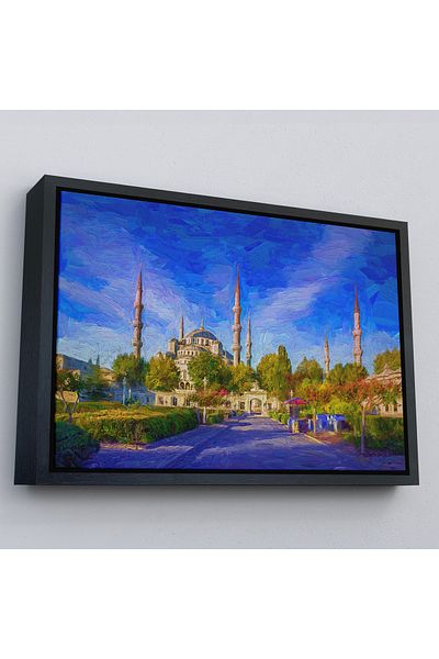 Harita Sepeti Moscheea Sultan Ahmet în cadru de aur Pictură în ulei Vedere Pictură pe pânză