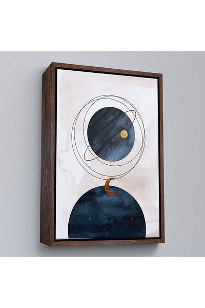 Harita Sepeti Pictură abstractă în acuarelă circulară cu cadru alb