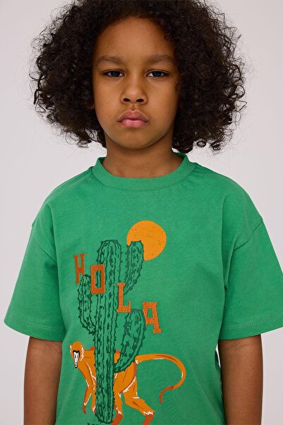 Nebbati Boy's Green Tshirt