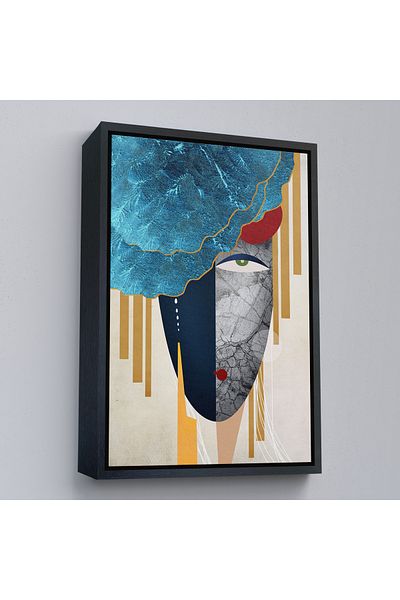 Harita Sepeti Pictură abstractă a feței de femeie cu cadru auriu