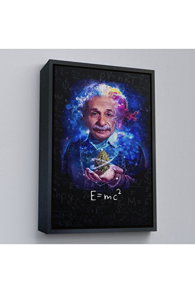 Harita Sepeti Crna uokvirena slika na platnu Albert Einstein E=mc2, poklon za...