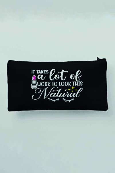 qoeuyl boutique Чорна сумка для косметики з принтом, ідеальна для пенала та г...