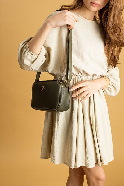 Pembe Potin Women's Khaki Compartment Zippered Adjustable Cross Strap Stylish Women's Shoulder Bag