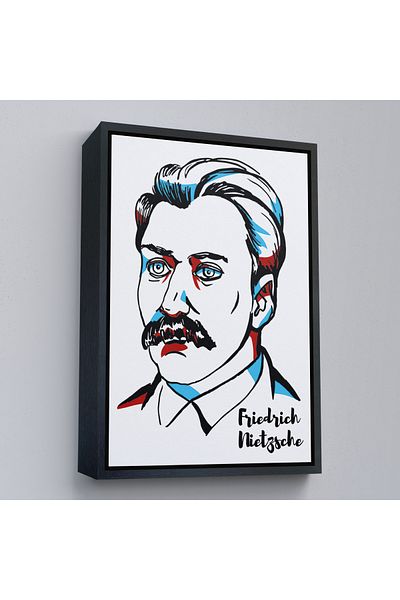 Harita Sepeti Tablou decorativ pe pânză Friedrich Nietzsche cu cadru negru