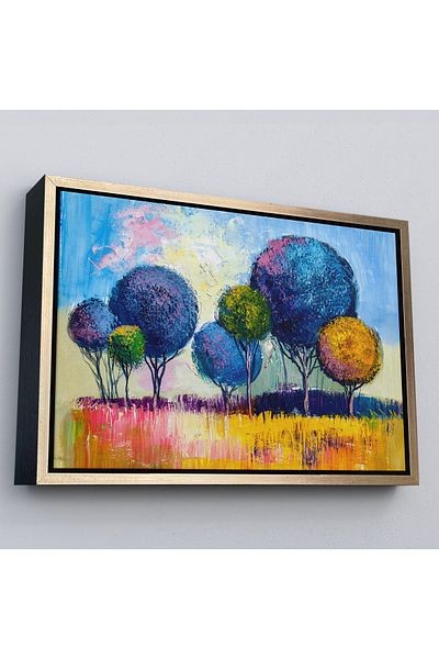 Harita Sepeti Pictură murală decorativă pe pânză cu flori de grădină cu cadru auriu