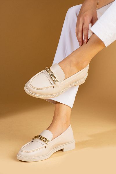 Pembe Potin Beige Women's Loafer - Buckle, Comfortable Daily Sole Shoes
