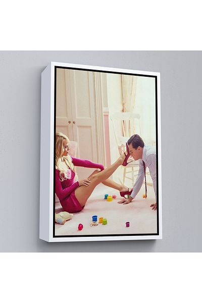 Harita Sepeti Leonardo Di Caprio și Margot Robbie The Wolf of Wall Street cu cadru alb Pictură de film