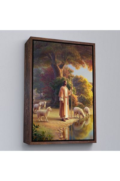 Harita Sepeti Isus Hristos pe malul lacului cu miile în cadru alb, pictură pe pânză cadou bisericii creștine