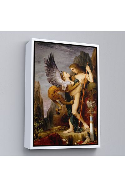 Harita Sepeti Οιδίπος και η Σφίγγα με λευκό πλαίσιο Gustave Moreau Ζωγραφική τοίχου