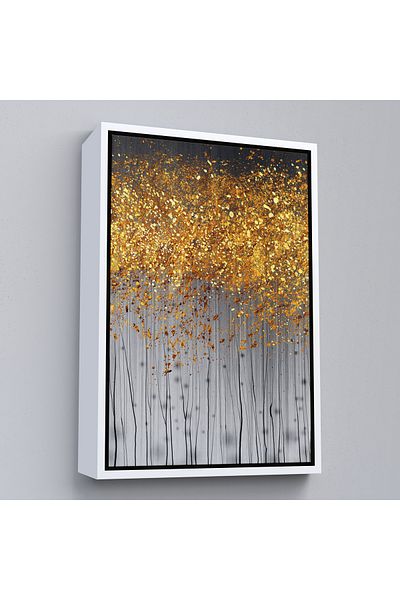 Harita Sepeti Pictură abstractă aurie cu cadru alb