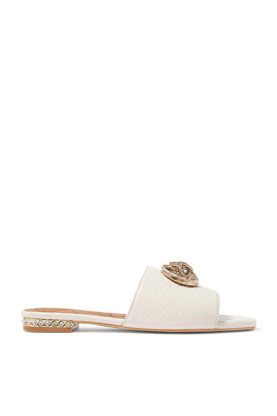 Kurt Geiger Flat Sole Sparkling Sandals - Light Beige