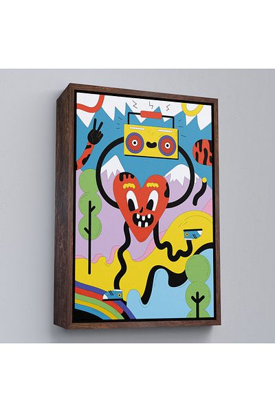 Harita Sepeti Pictură iconică Pop Art Alien cu cadru alb