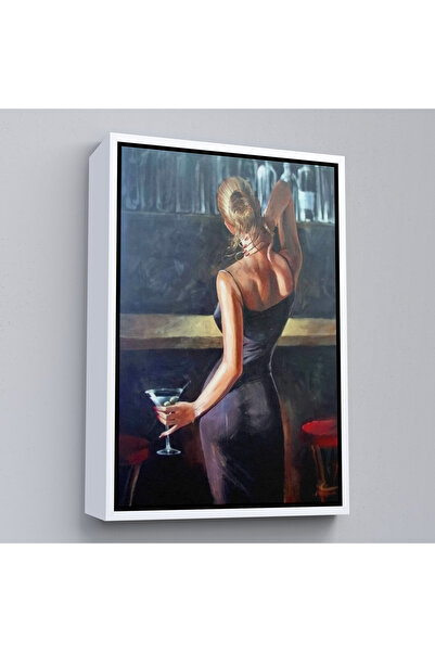 Harita Sepeti Seksi žena sa plavom kosom koja pije iz čaše, slika na platnu s...