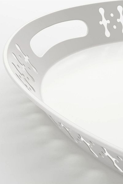 Binbirreyon Steel Serving Tray Oval Tray 39X52Cm Ra094