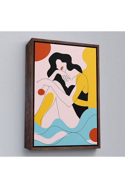 Harita Sepeti Pictură abstractă de femeie cu cadru alb
