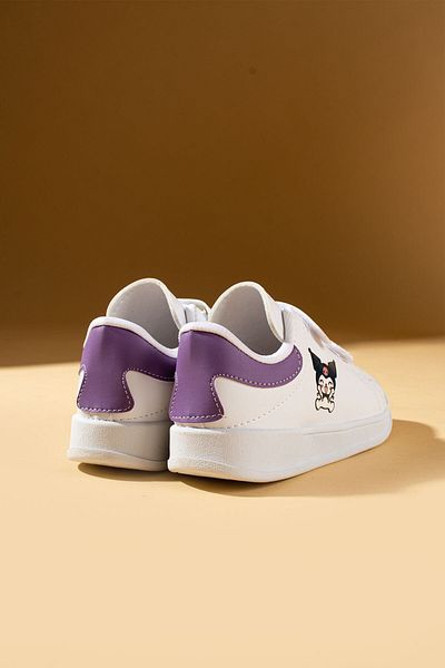 Pembe Potin Λευκά λιλά Unisex χαριτωμένα και άνετα παιδικά αθλητικά παπούτσια με ταινία Velcro