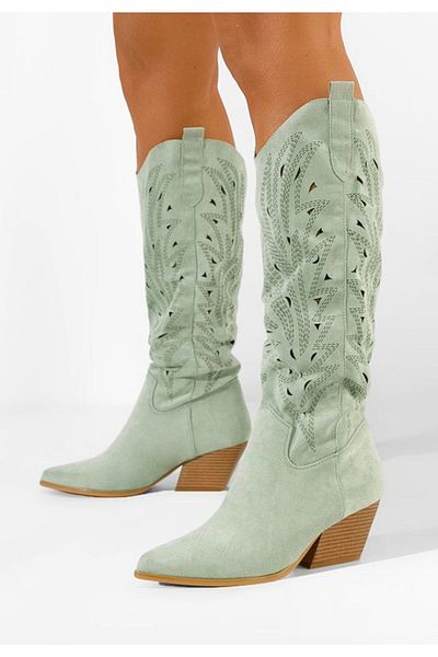 B T Shoes Cizme cowboy dama Indaia verzi