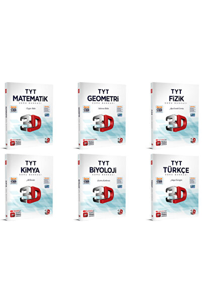 3D Yayınları 3D Yayınları TYT Tüm Dersler Soru Bankası Seti 6 Kitap Bir Arada