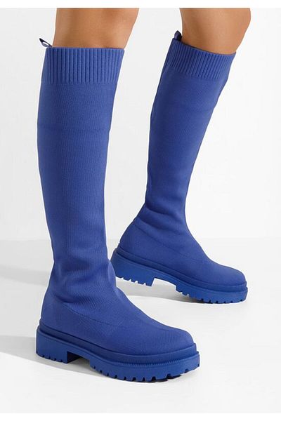 B T Shoes Cizme tip soseta Olvera albastre