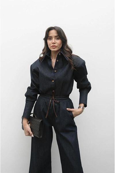 My Blog Navy Blue Bonn Shirt Pants Denim Suit - 901115