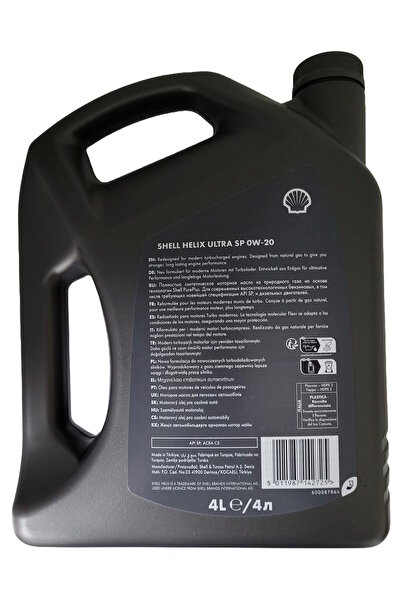 SHELL Helix Ultra SP 0w-20 Motor Yağı 4 Litre - Tam Sentetik - ACEA C5