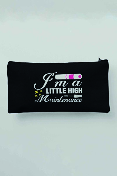 qoeuyl boutique Ja sam malo zahtevan - Štampano crna platnena šminka Torba i ...