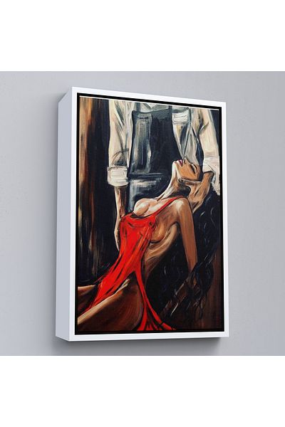 Harita Sepeti Femeie Sexi în ținută roșie cu cadru alb Pictură decorativă de perete
