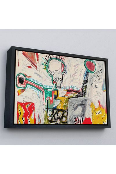 Harita Sepeti Tablou pe pânză fără titlu din 1982 de Jean Michel Basquiat cu cadru auriu