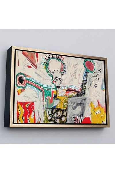 Harita Sepeti Tablou pe pânză fără titlu din 1982 de Jean Michel Basquiat cu cadru auriu