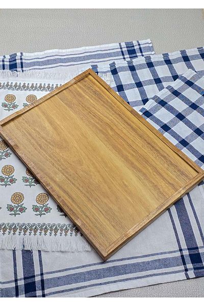 HomeTarz صينية أكاسيا - صينية شاي مستطيلة - 41x29 سم