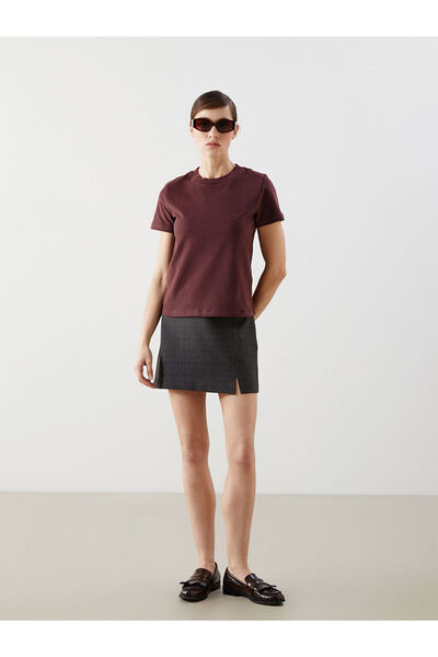 LC Waikiki Özmarka Νέα Σεζόν Καρό Γυναικεία Φούστα με φερμουάρ στη μέση