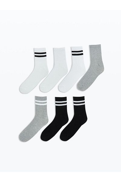 LC Waikiki Set of 7 Men's Striped Socks
