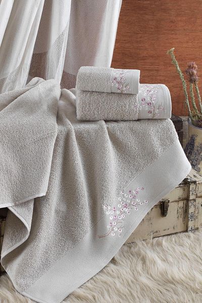 Ellia Soft Julia 100% Cotton Σετ Πετσέτες 3 τεμαχίων - Σετ Τουρκικού Μπάνιου - Μπάνιο πολυτελείας