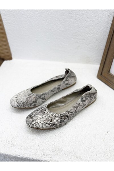 NUR KARACA 25Y862 BALETI MOALE PIELE VERITĂ CU IMPRIMARE PIELE DE ȘARPE FEMEI