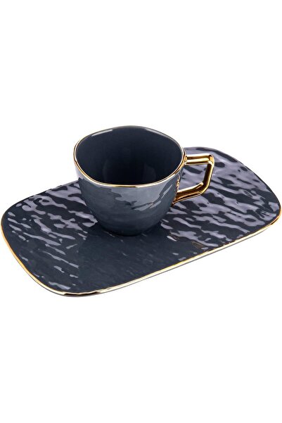 AKDC Ceramic Cup & Saucer 9Cm X 9Cm X 6Cm Black