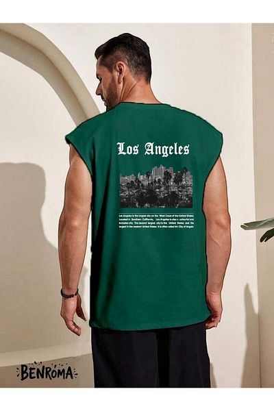 BENROMA 1 προϊόν είναι δώρο για αγορές 6 και άνω Los Angeles Printed Sleeveless T-Shirt