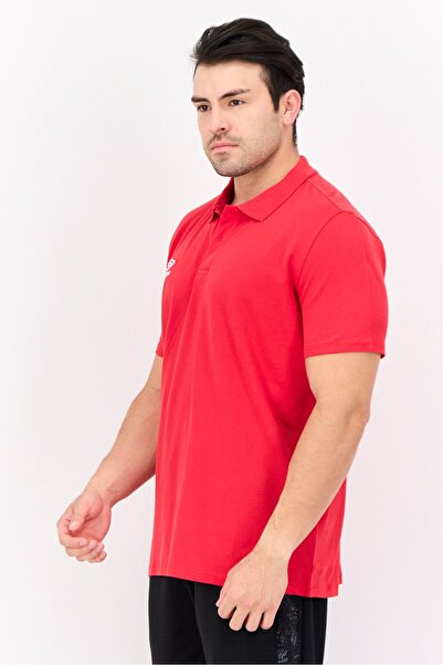 UMBRO Men Sportswear Fit Short Sleeve Outdoor Polo Shirt, Red