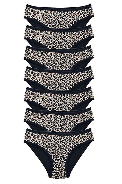 Royaleks 7 bucăți chiloți pentru femei cu model lycra cu textura moale cu model leopard