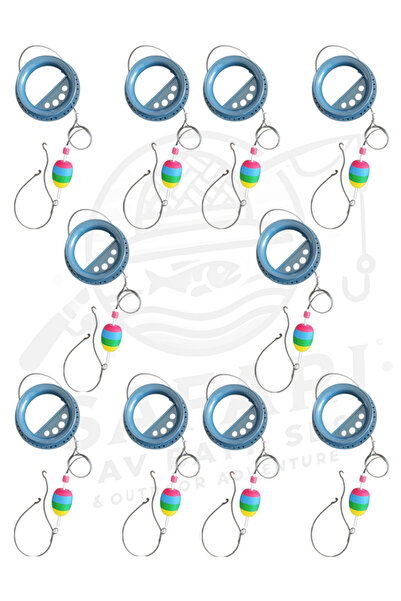 SAFARİ AV BAYİ SBS Kasnaklı Şamandıralı Olta Takımı - 2 İğneli Mantarlı Kurşu...