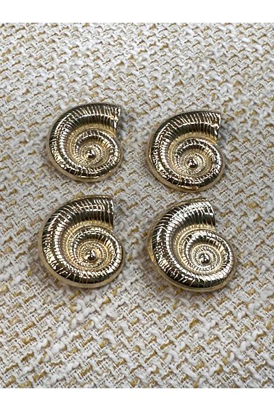 ODDA TASARIM ATÖLYESİ Oyster Model Extra Large Gold Button Set(4cm)