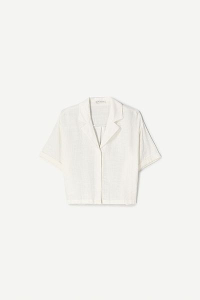 Bershka Textured rustic short sleeve shirt