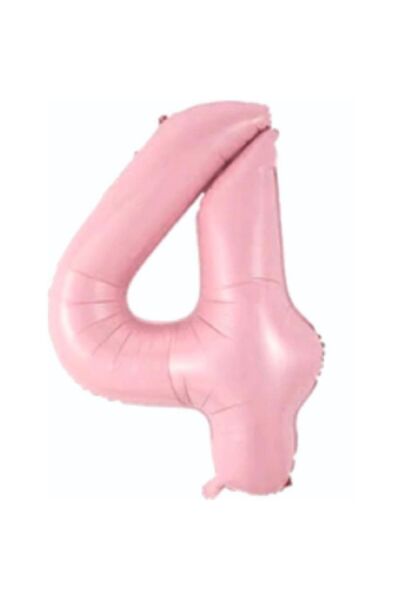 TATLI GÜNLER Folyo Balon 4 Rakamı Helyum Balon 76 Cm Pembe Renk - Retro 4 Yaş