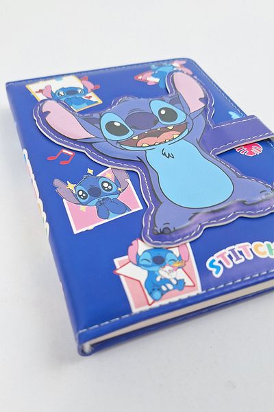 Bold Grup Stitch Themed Magnetic Locked Special Cover Notebook - A5 Size - 160 Pages