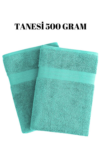 KAYABEY HOME Tyrkysová dvoudílná velká osuška ze 100% bavlny, měkká sprchová osuška na tělo s pruhovaným vzorem 90 x 150 cm