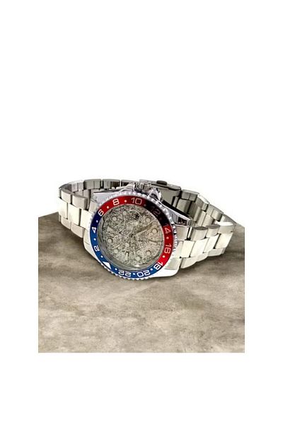 Rivoly Men's Stainless Steel Analog Quartz Watch Date Display Easy to Read Fashion Design Waterproof