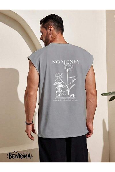 BENROMA 1 προϊόν για αγορές 6 και άνω Δώρο No Money But Love Αμάνικο μπλουζάκι με στάμπα